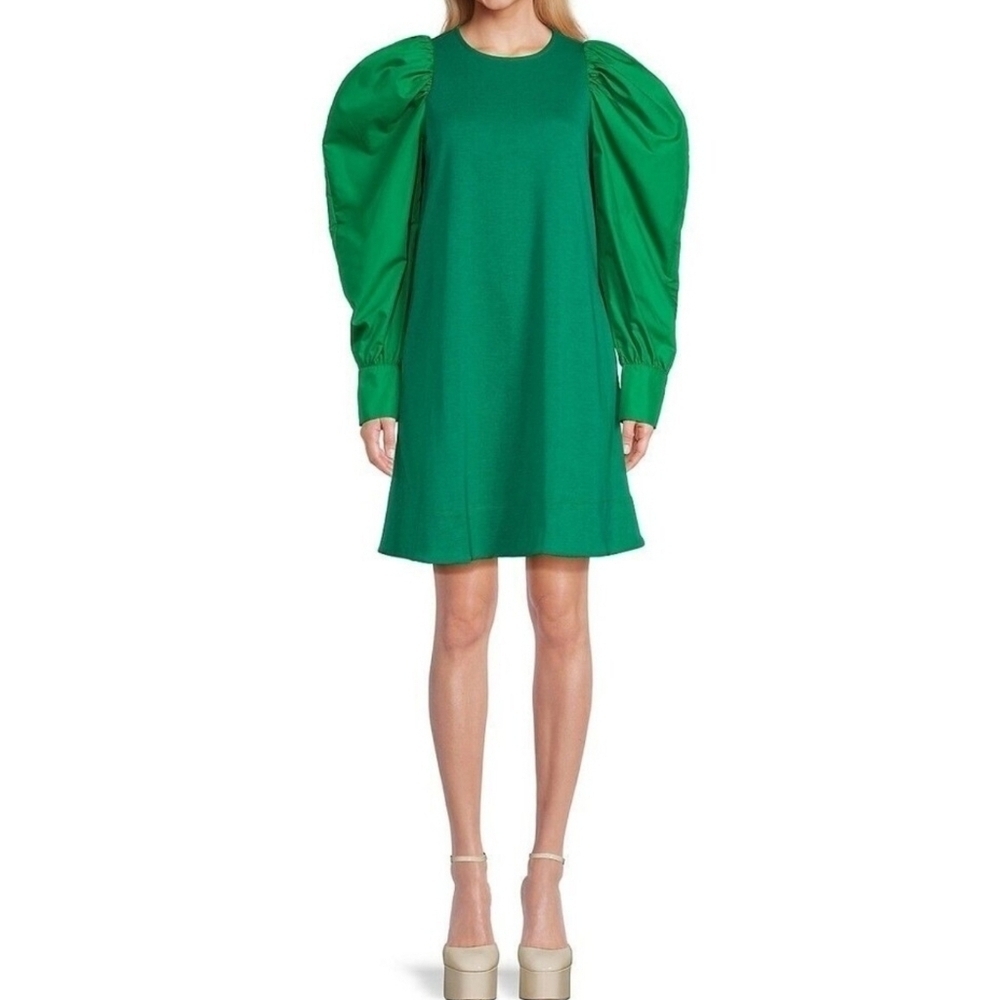 Area Stars Green Puff Sleeve A Line Mini Dress, Women's Size Small, NWT